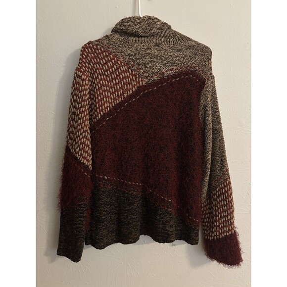 Sigrid Olsen Large Hand Knitted Silk Blend Sweater Retro 80s 90s Cottage Granny - Picture 2 of 6